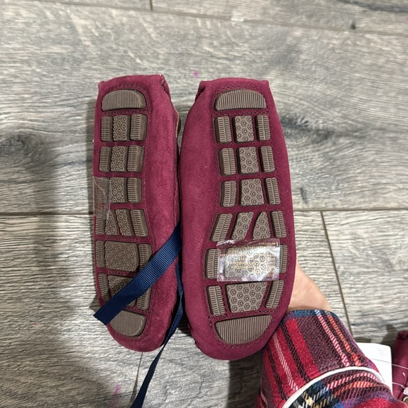 NEW • Janie and Jack • Boys Suede Leather Driving Shoe Slip On Burgundy Red - Picture 4 of 4
